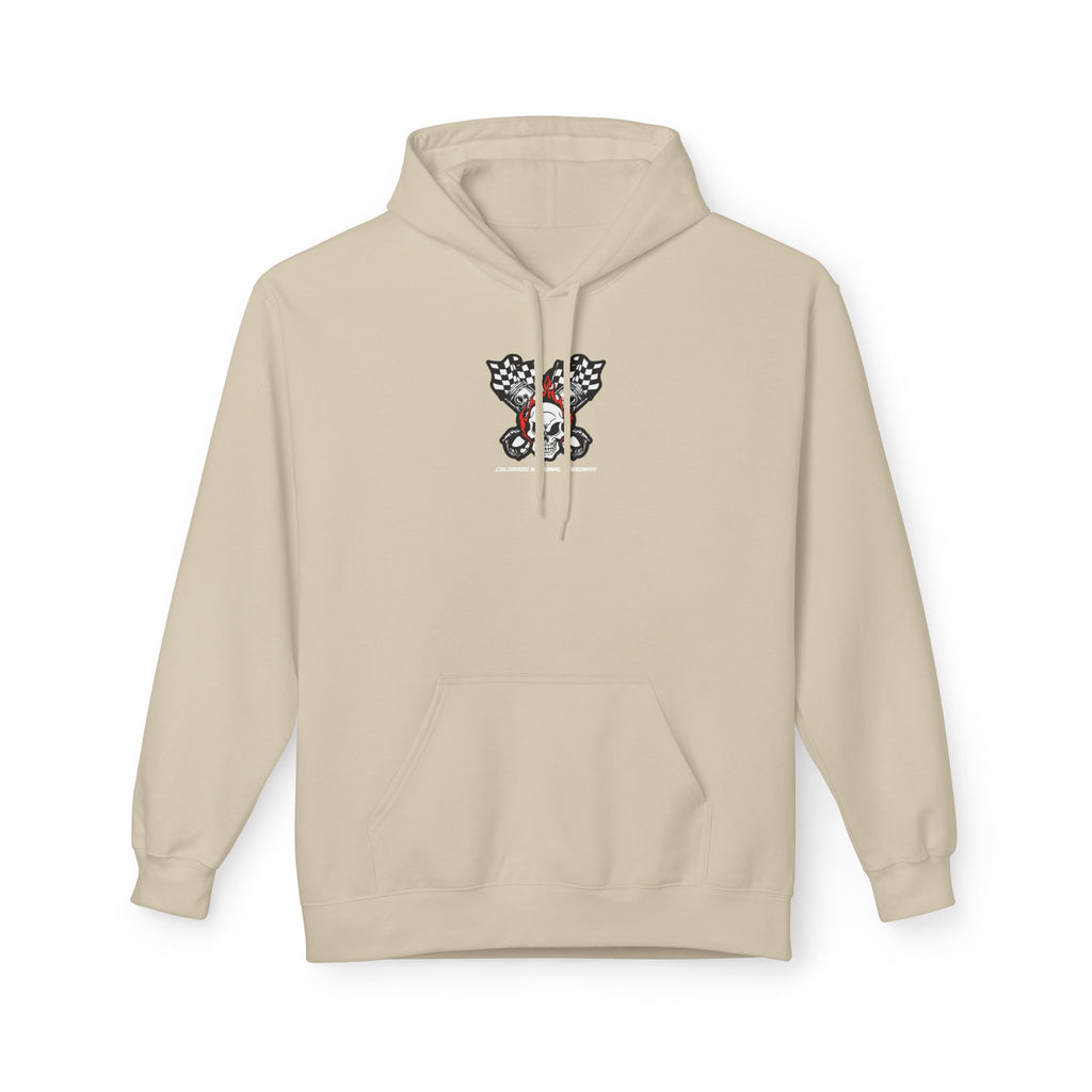 Racing Pistons and Skull Hoodie Unisex | Colorado National Speedway