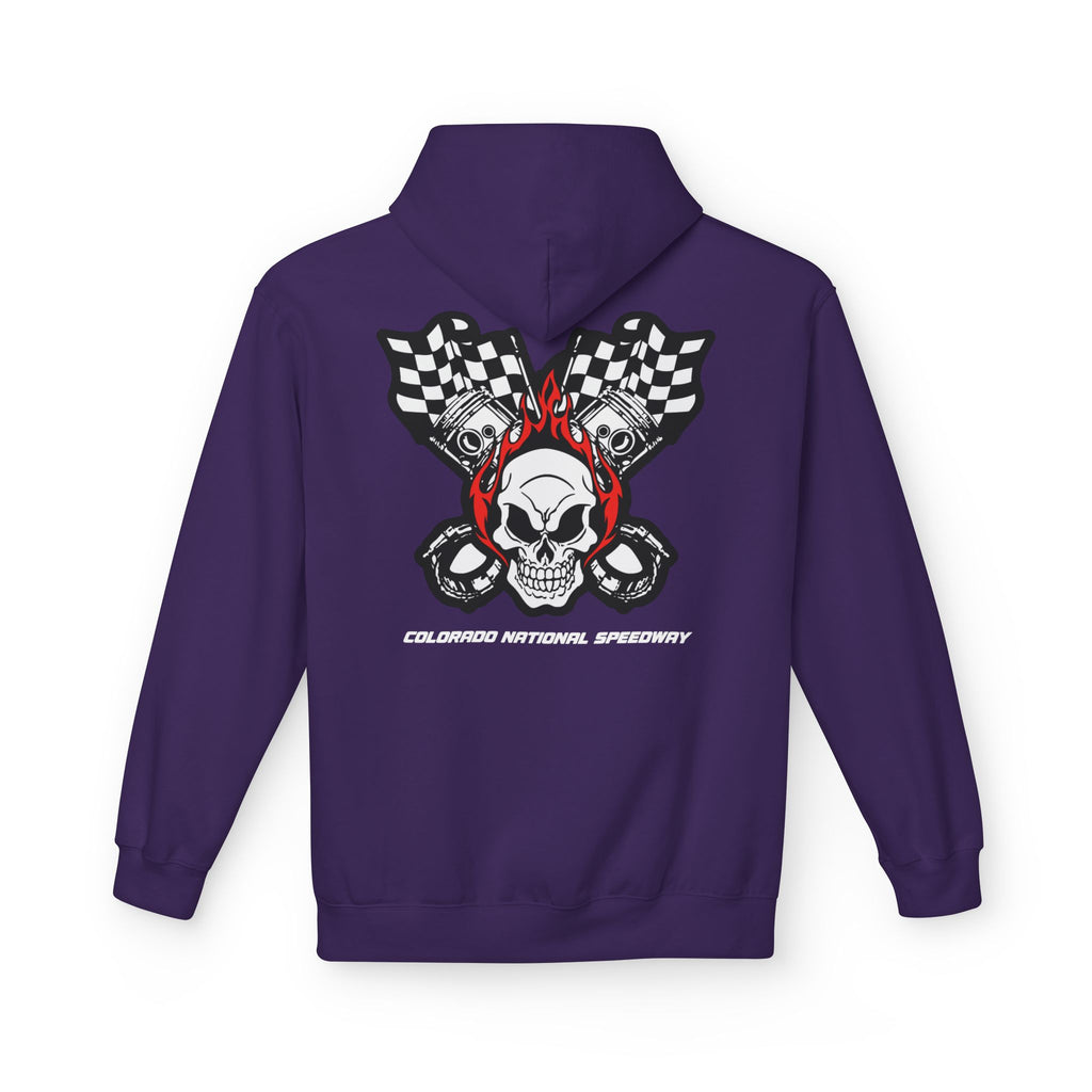 Racing Pistons and Skull Hoodie Unisex | Colorado National Speedway