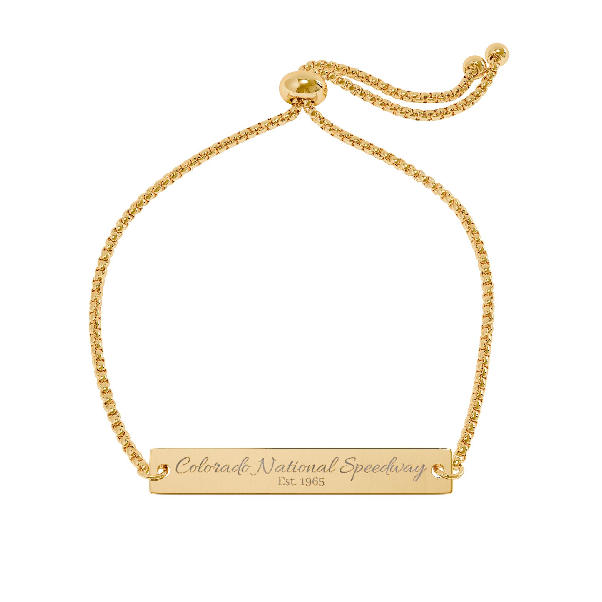 Engraved Adjustable Bar Bracelet | Colorado National Speedway