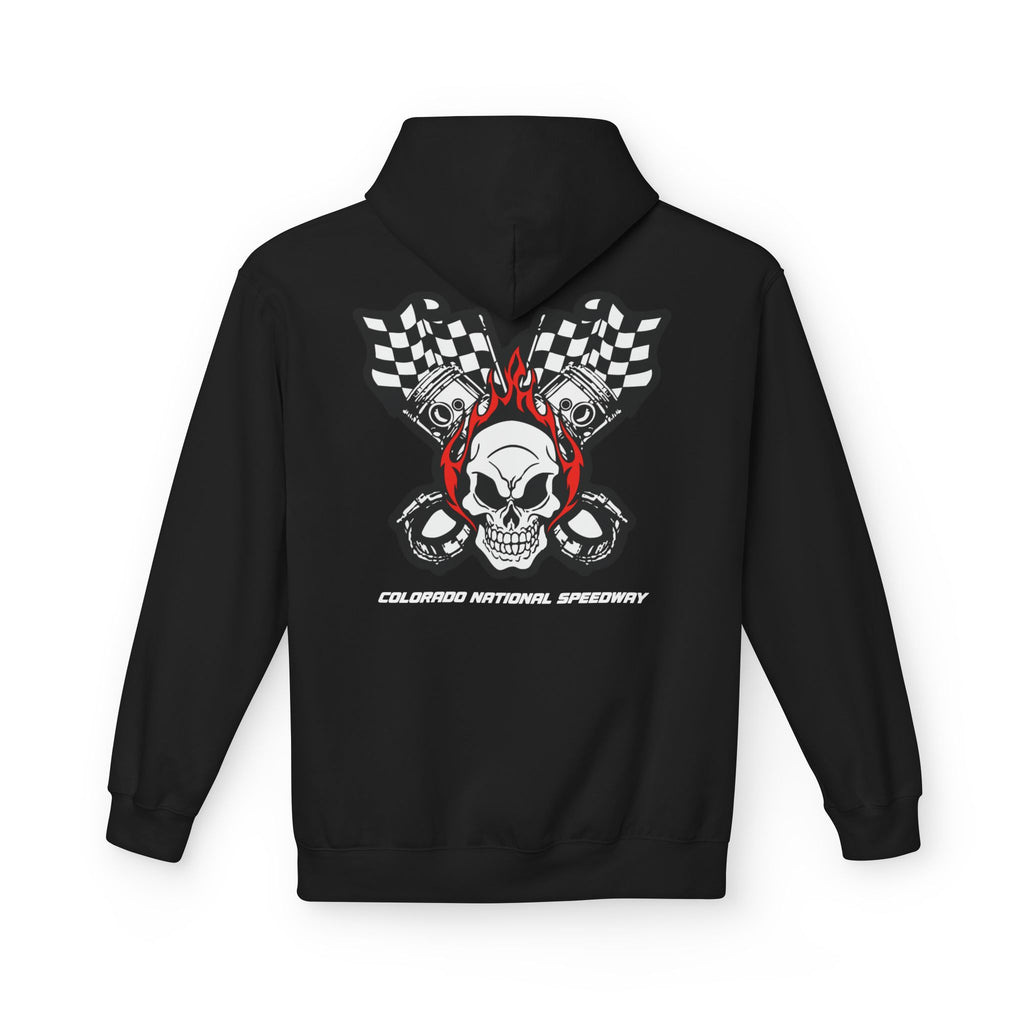 Racing Pistons and Skull Hoodie Unisex | Colorado National Speedway