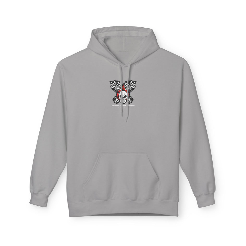 Racing Pistons and Skull Hoodie Unisex | Colorado National Speedway
