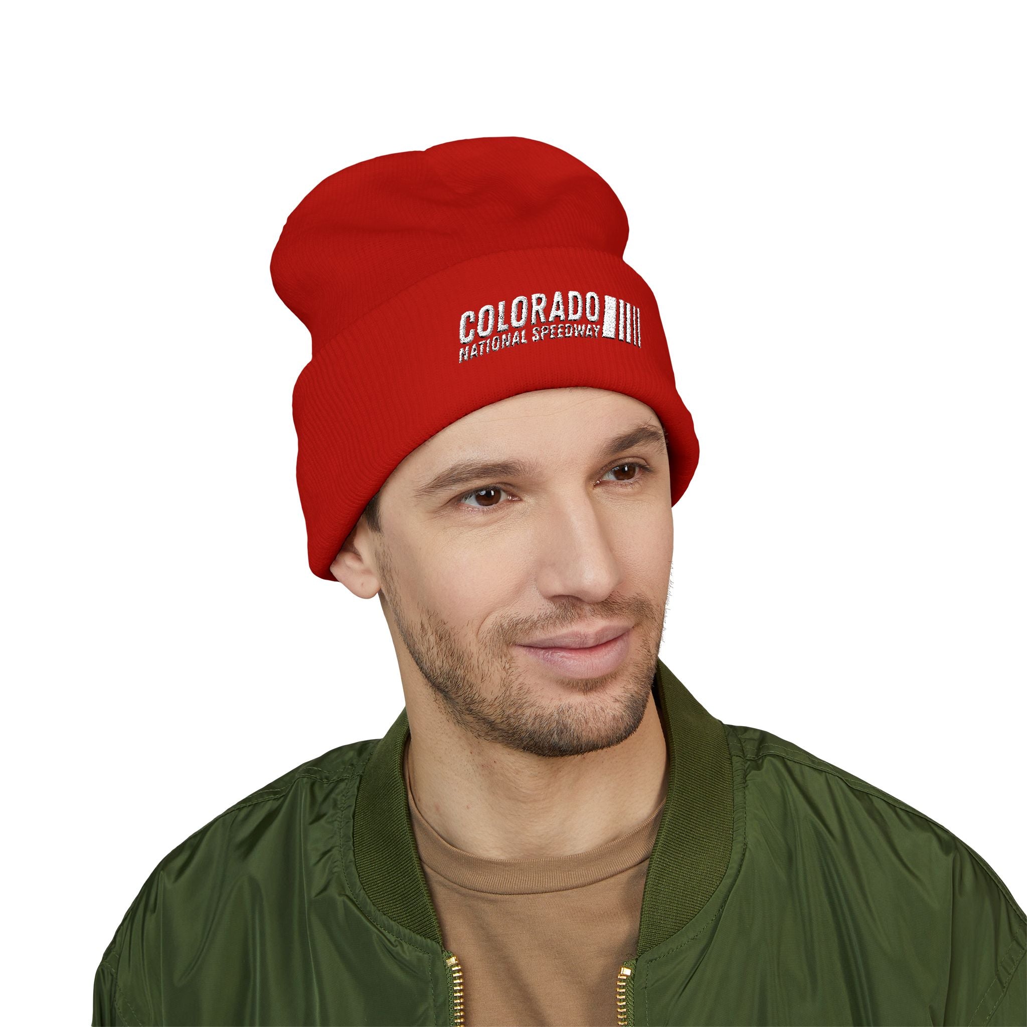 Embroidered Cuffed Beanie | Colorado National Speedway