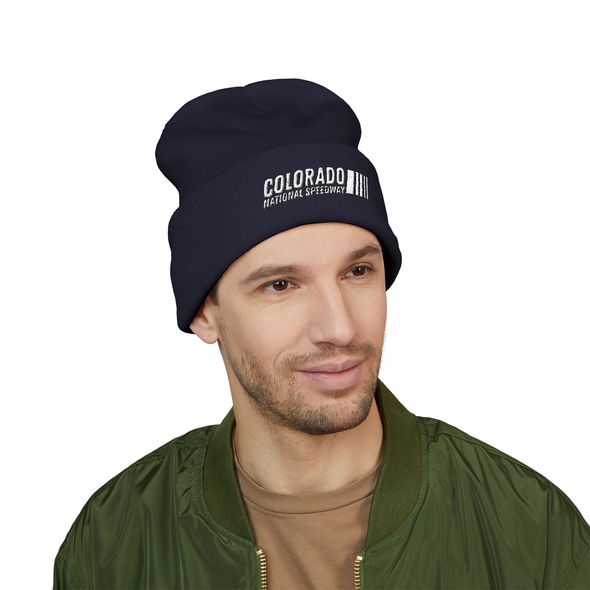 Embroidered Cuffed Beanie | Colorado National Speedway