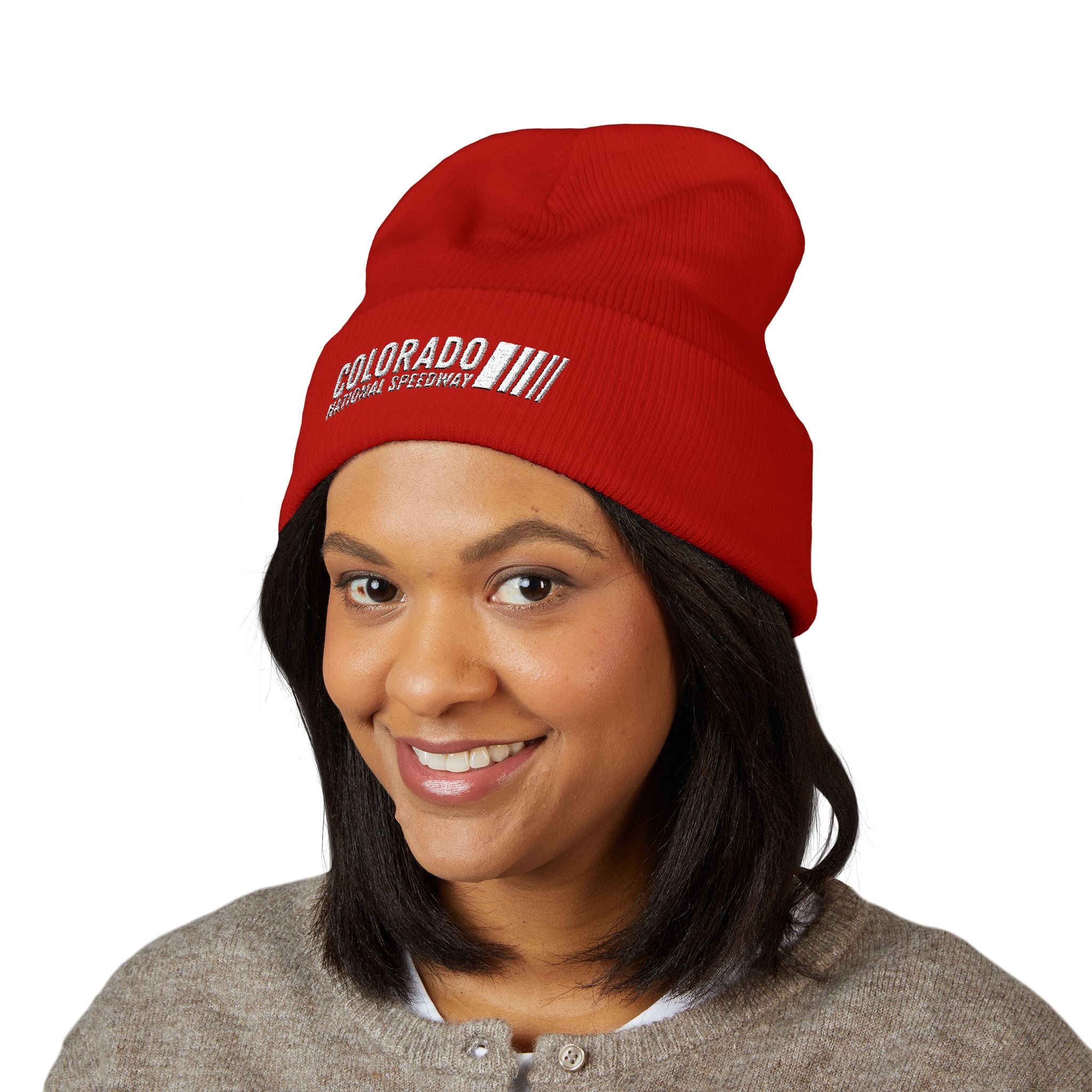 Embroidered Cuffed Beanie | Colorado National Speedway