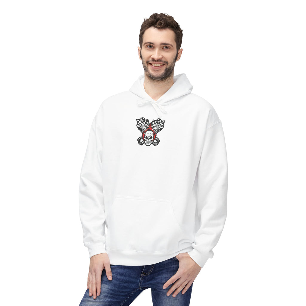 Racing Pistons and Skull Hoodie Unisex | Colorado National Speedway