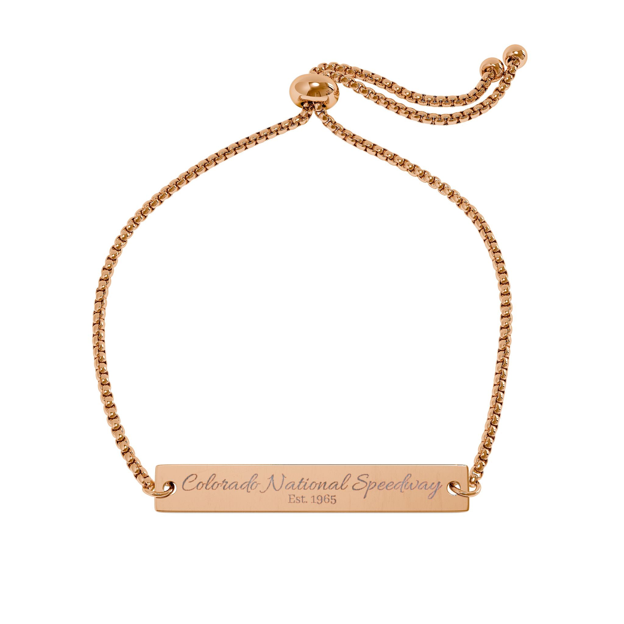 Engraved Adjustable Bar Bracelet | Colorado National Speedway