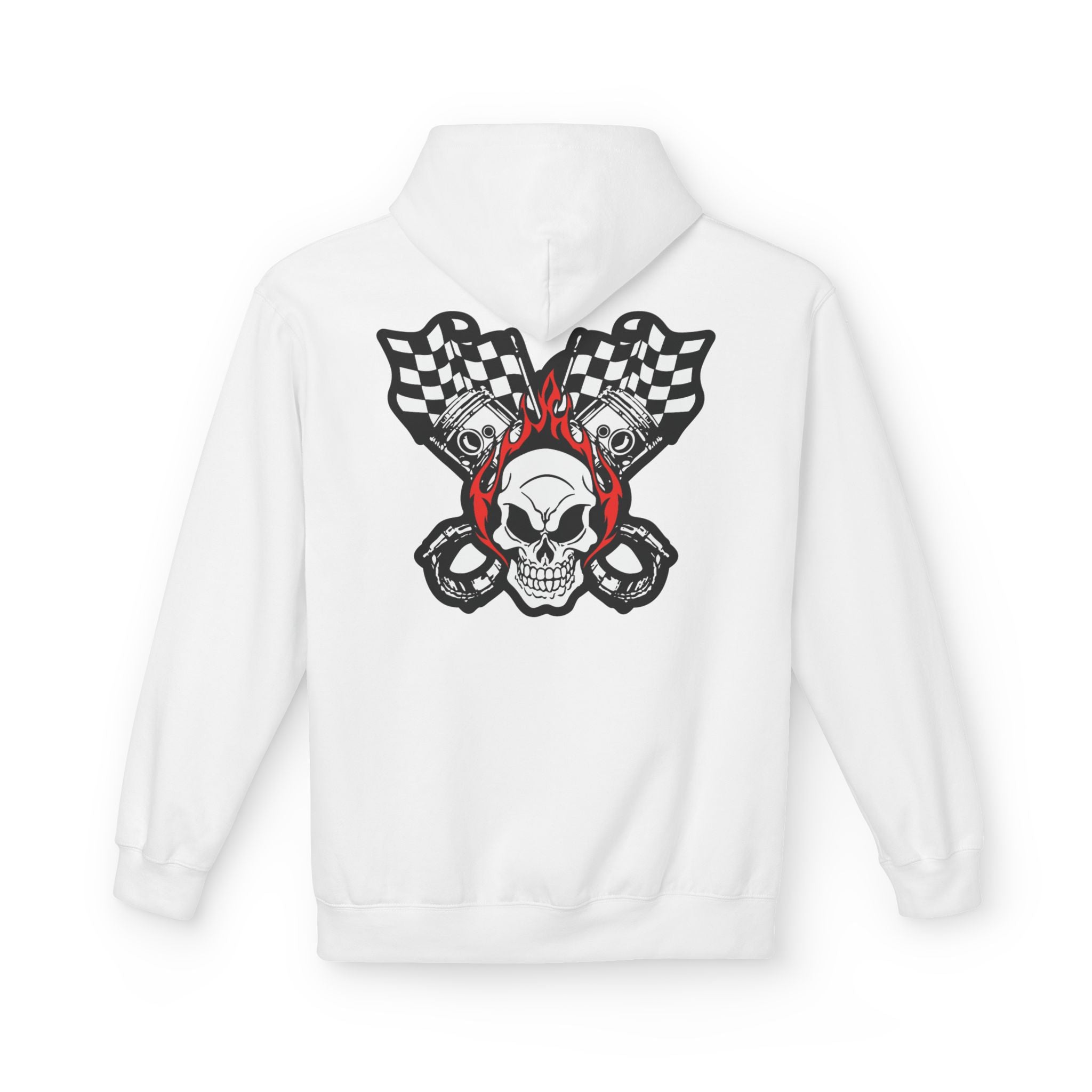 Racing Pistons and Skull Hoodie Unisex | Colorado National Speedway