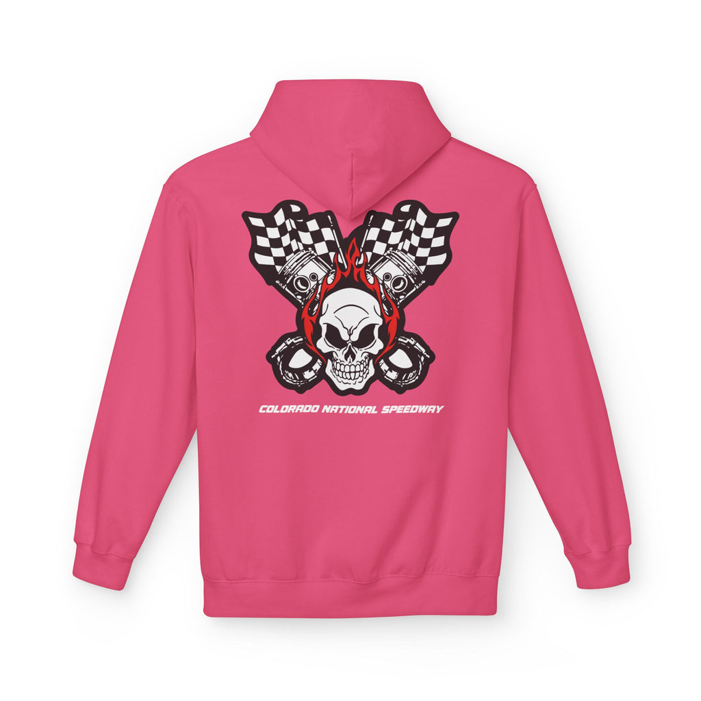 Racing Pistons and Skull Hoodie Unisex | Colorado National Speedway