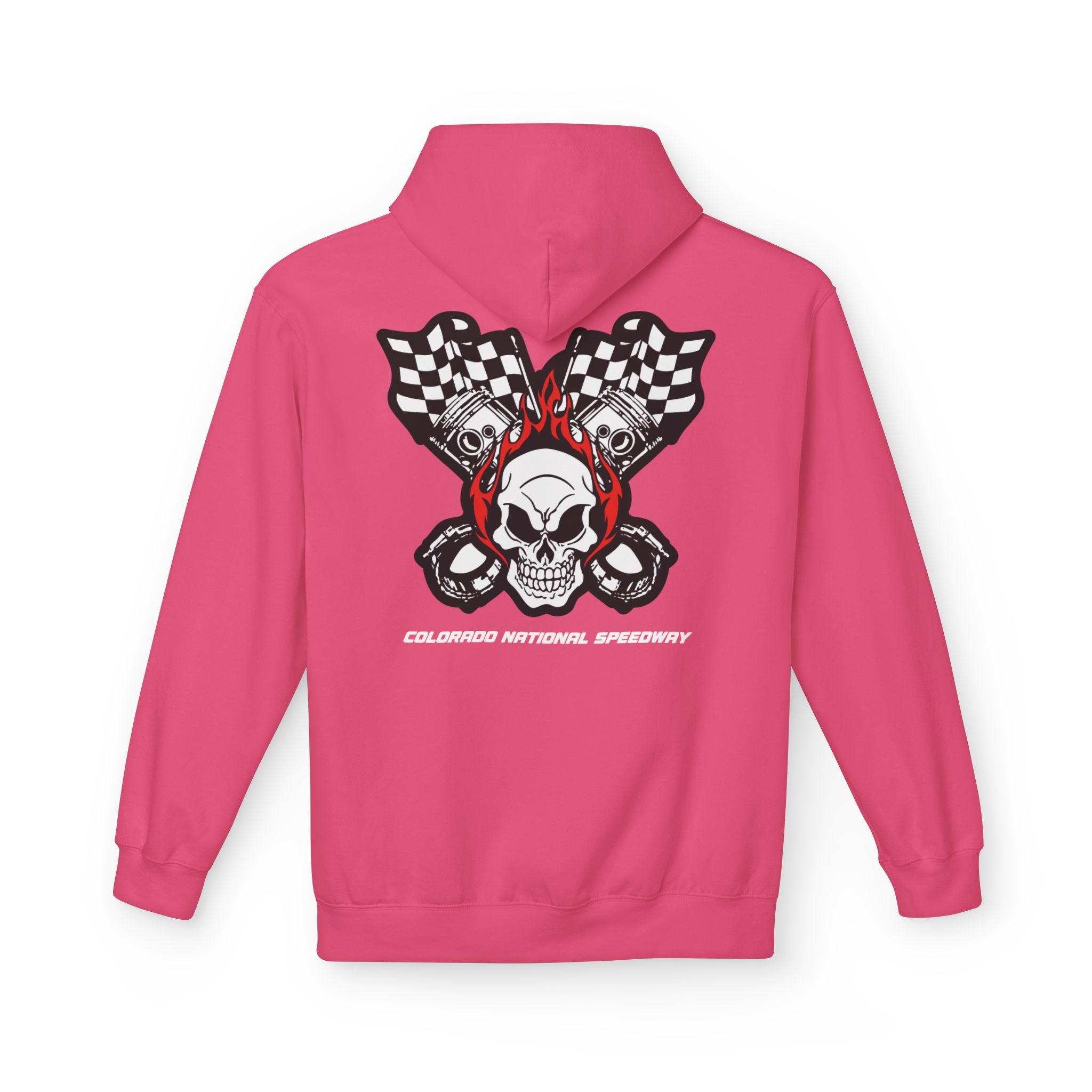 Racing Pistons and Skull Hoodie Unisex | Colorado National Speedway