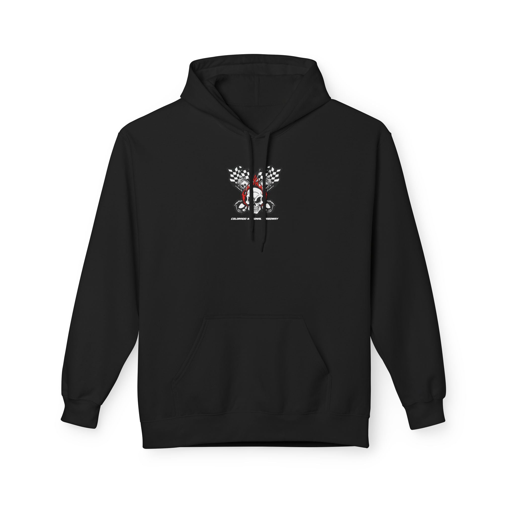 Racing Pistons and Skull Hoodie Unisex | Colorado National Speedway