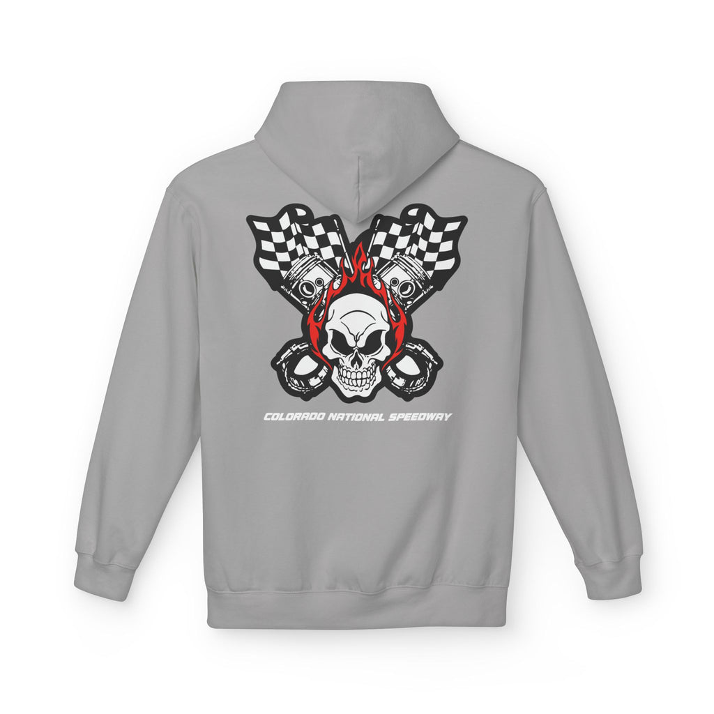 Racing Pistons and Skull Hoodie Unisex | Colorado National Speedway