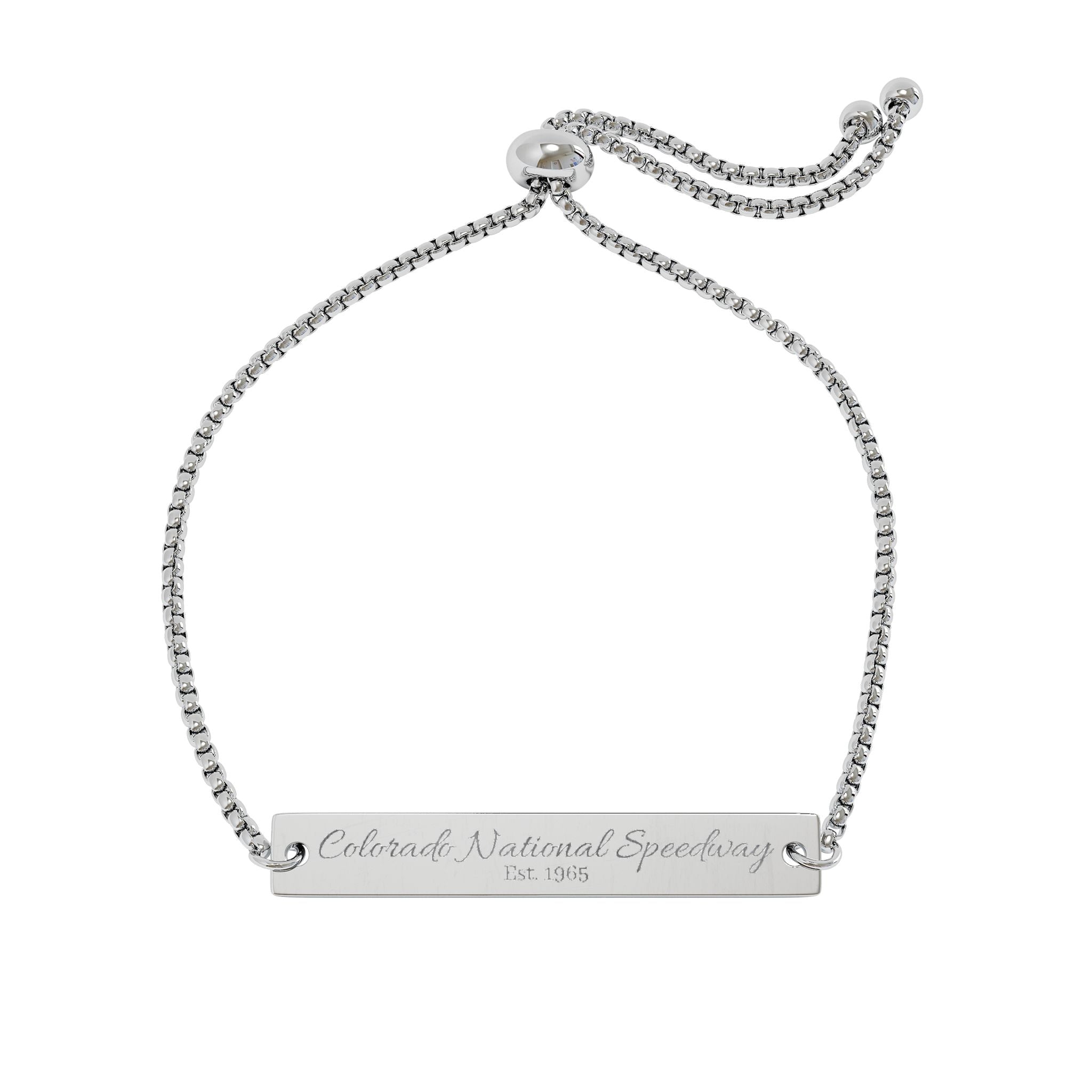 Engraved Adjustable Bar Bracelet | Colorado National Speedway