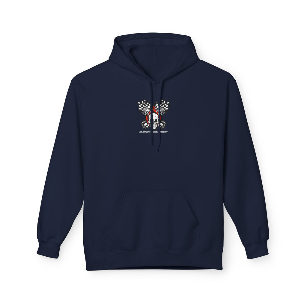 Racing Pistons and Skull Hoodie Unisex | Colorado National Speedway