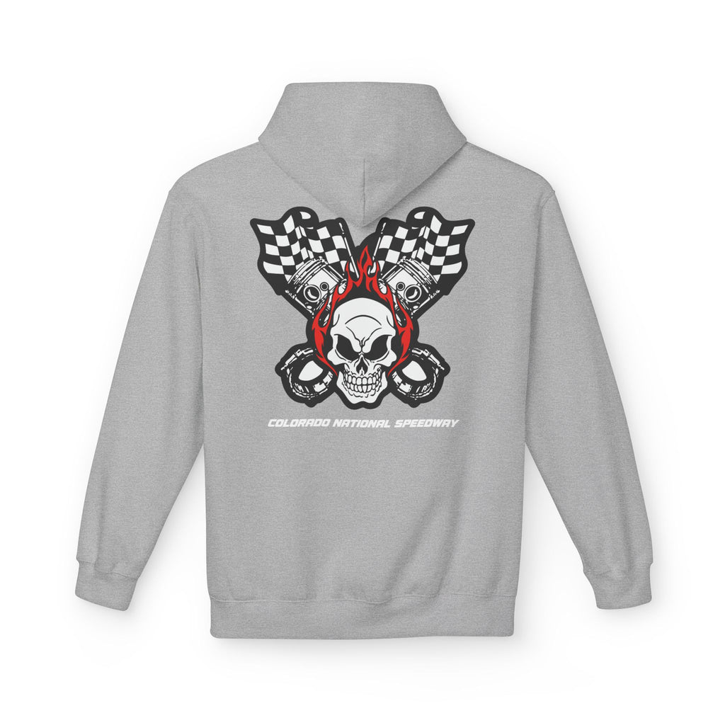 Racing Pistons and Skull Hoodie Unisex | Colorado National Speedway