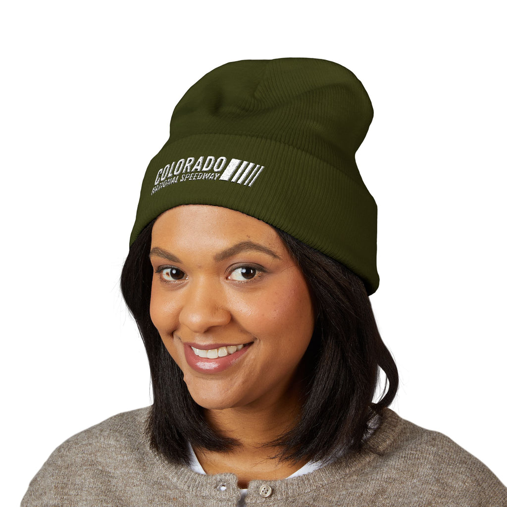 Embroidered Cuffed Beanie | Colorado National Speedway