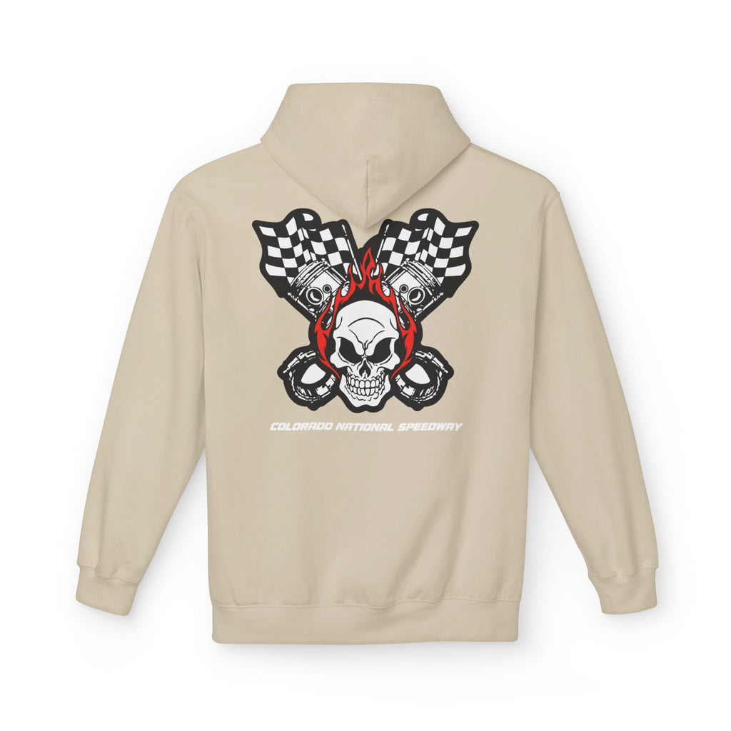 Racing Pistons and Skull Hoodie Unisex | Colorado National Speedway