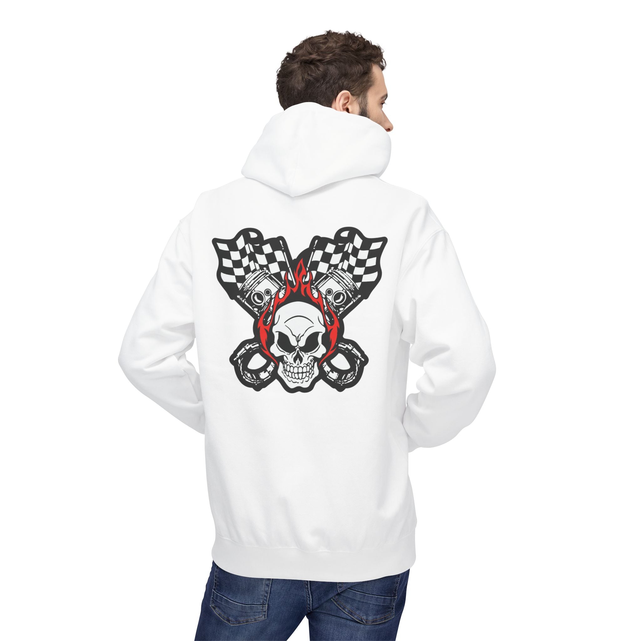 Racing Pistons and Skull Hoodie Unisex | Colorado National Speedway