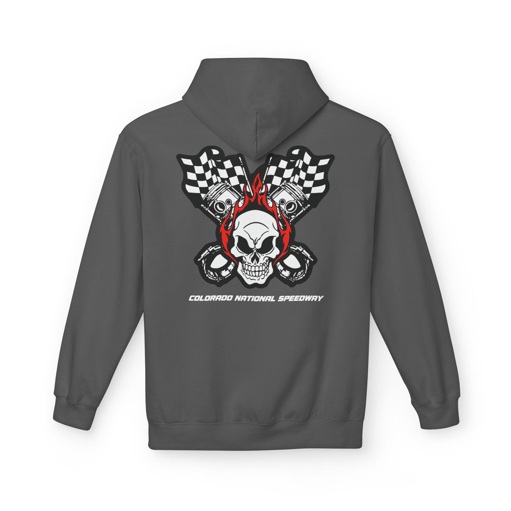 Racing Pistons and Skull Hoodie Unisex | Colorado National Speedway