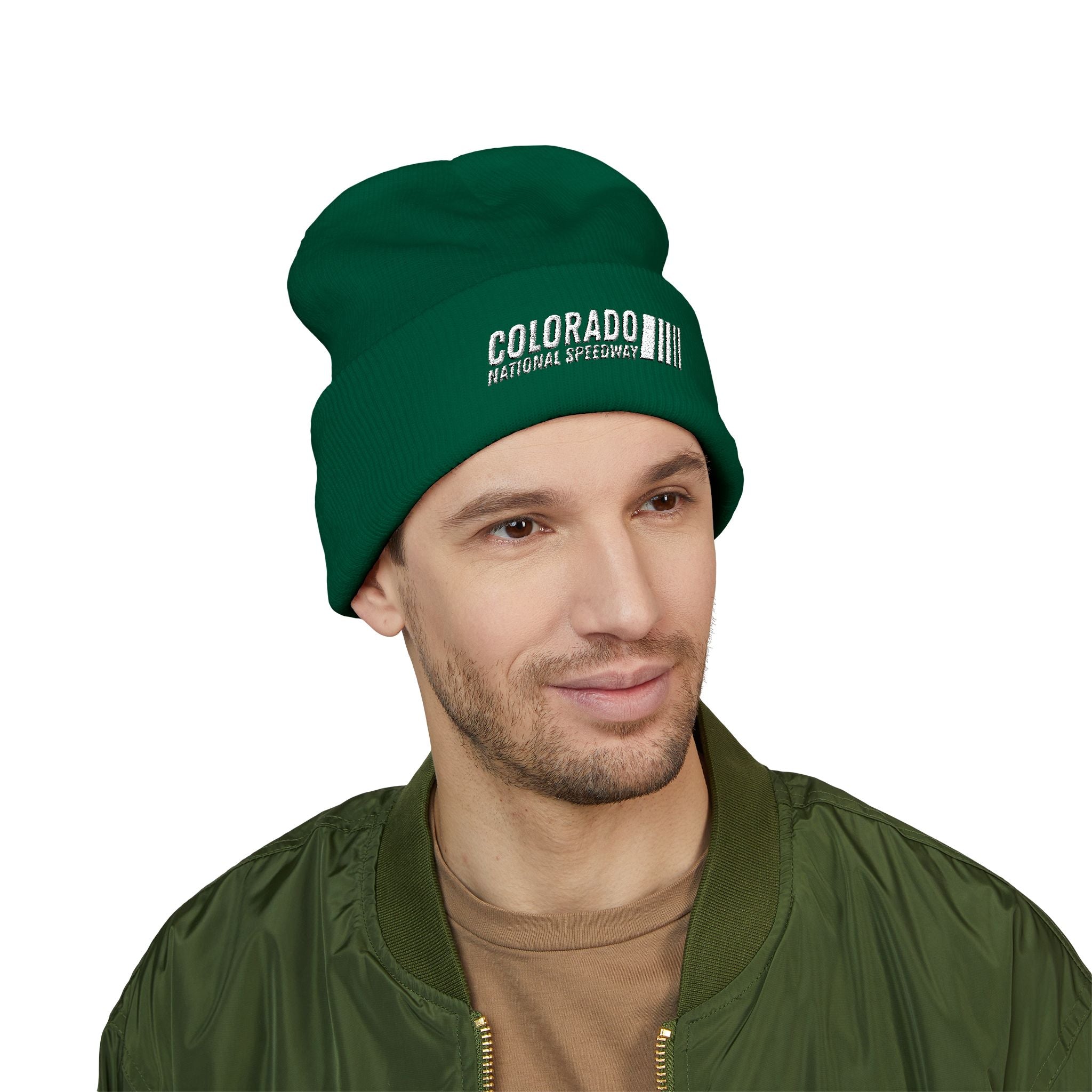 Embroidered Cuffed Beanie | Colorado National Speedway